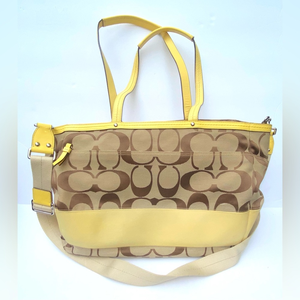 Coach signature diaper bag large overnight travel handbag purse canvas messenger